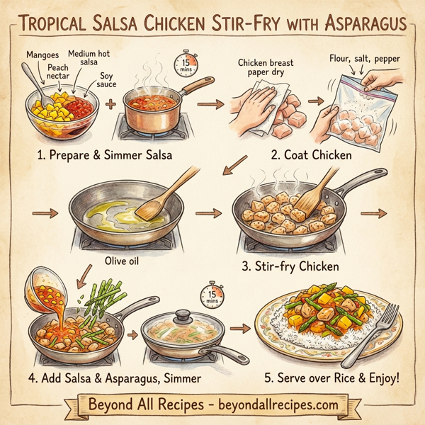 Tropical Salsa Chicken Stir-Fry with Asparagus instructions