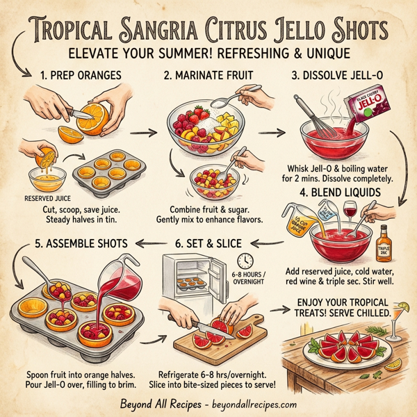 Tropical Sangria Citrus Jello Shots instructions