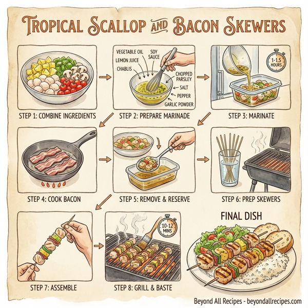 Tropical Scallop and Bacon Skewers instructions