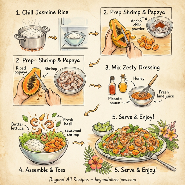Tropical Shrimp & Papaya Rice Salad instructions