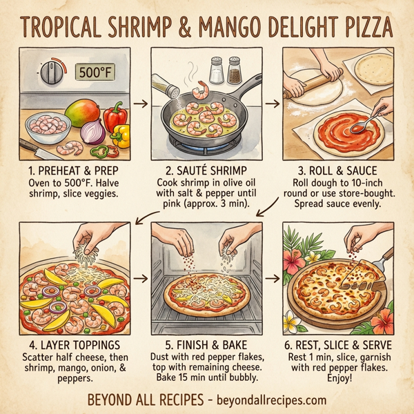Tropical Shrimp and Mango Delight Pizza instructions