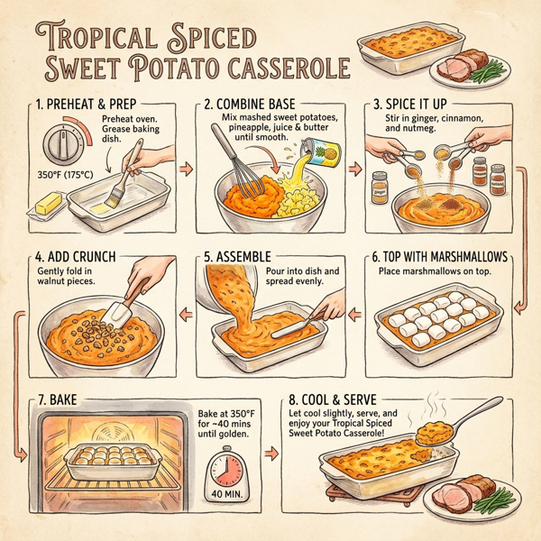 Tropical Spiced Sweet Potato Casserole instructions