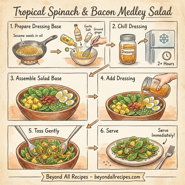 Tropical Spinach & Bacon Medley Salad instructions
