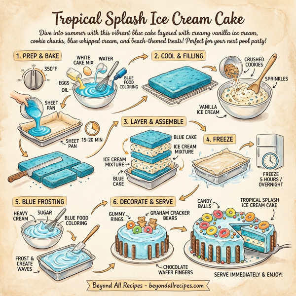 Tropical Splash Ice Cream Cake instructions