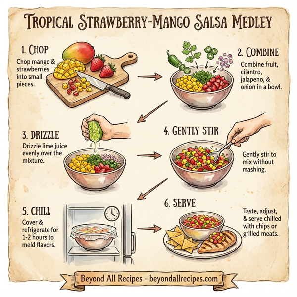Tropical Strawberry-Mango Salsa Medley instructions