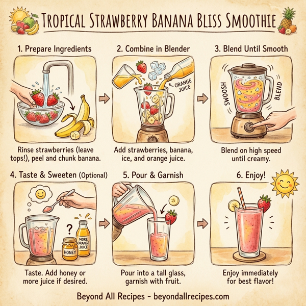 Tropical Strawberry Banana Bliss Smoothie instructions