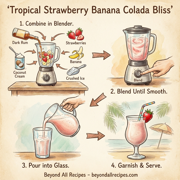 Tropical Strawberry Banana Colada Bliss instructions