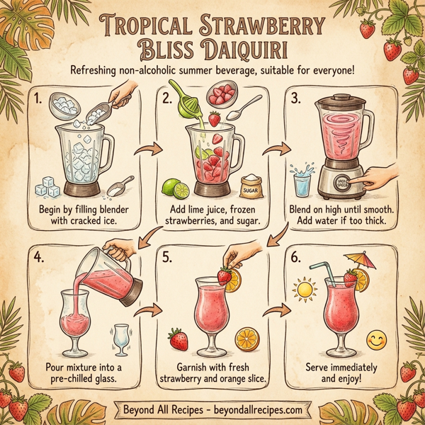 Tropical Strawberry Bliss Daiquiri instructions
