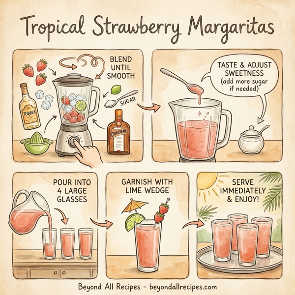 Tropical Strawberry Margaritas instructions