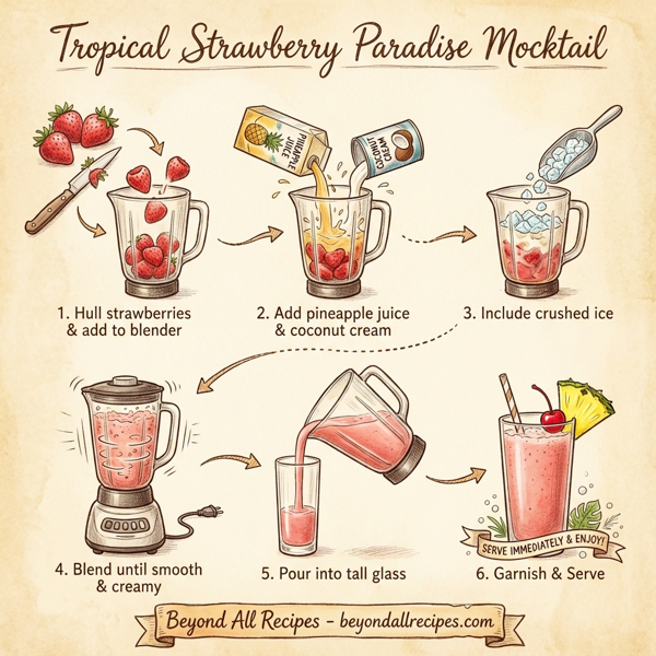 Tropical Strawberry Paradise Mocktail instructions