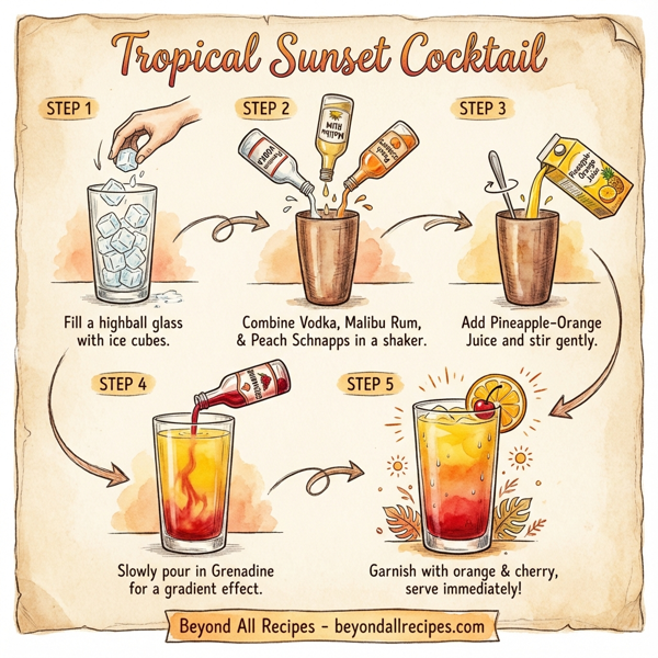 Tropical Sunset Cocktail instructions