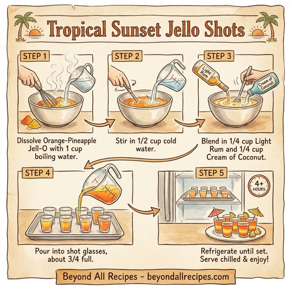 Tropical Sunset Jello Shots instructions