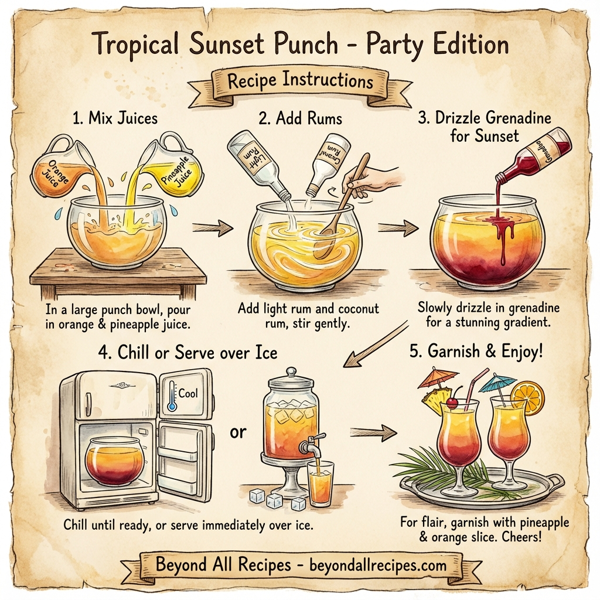 Tropical Sunset Punch - Party Edition instructions