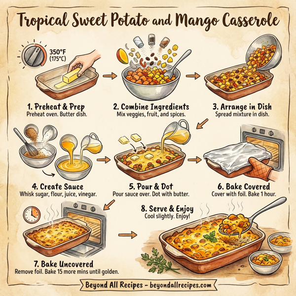 Tropical Sweet Potato and Mango Casserole instructions