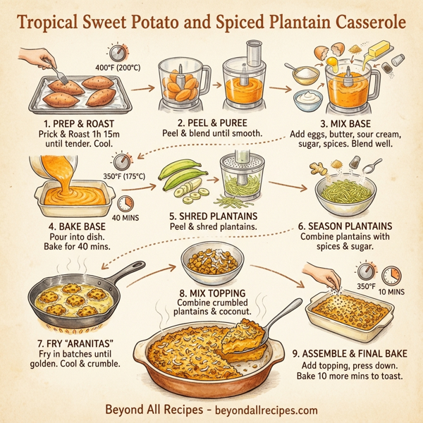 Tropical Sweet Potato and Spiced Plantain Casserole instructions