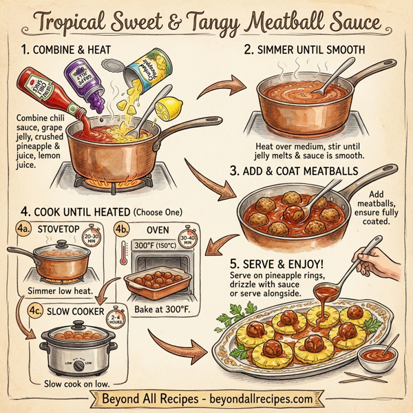 Tropical Sweet & Tangy Meatball Sauce instructions