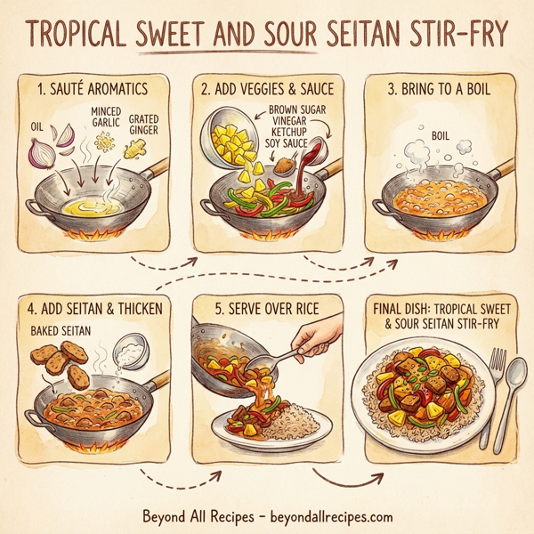 Tropical Sweet and Sour Seitan Stir-Fry instructions