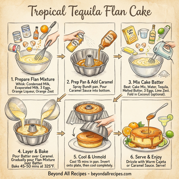 Tropical Tequila Flan Cake instructions