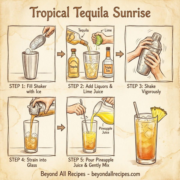 Tropical Tequila Sunrise instructions