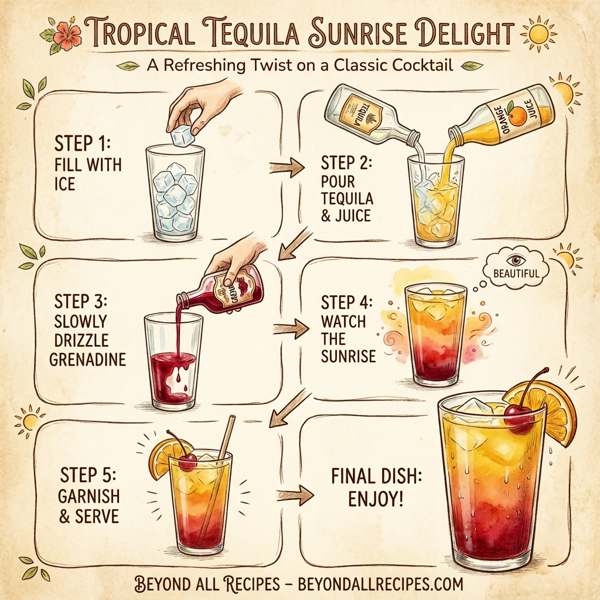 Tropical Tequila Sunrise Delight instructions