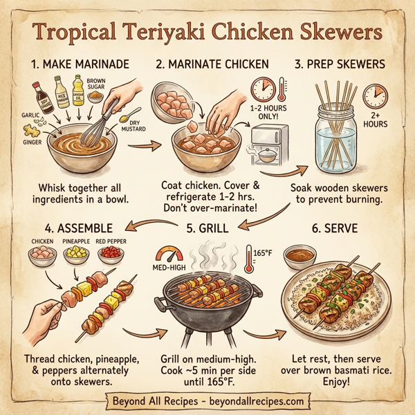 Tropical Teriyaki Chicken Skewers instructions