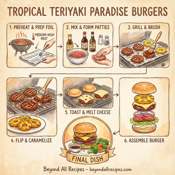 Tropical Teriyaki Paradise Burgers instructions