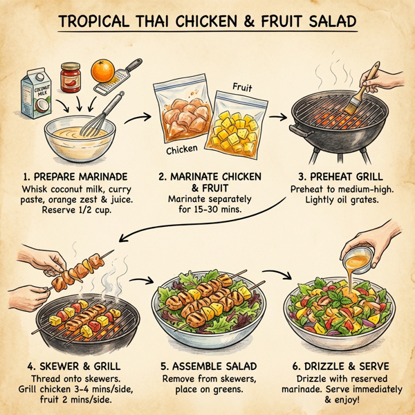 Tropical Thai Chicken & Fruit Salad instructions