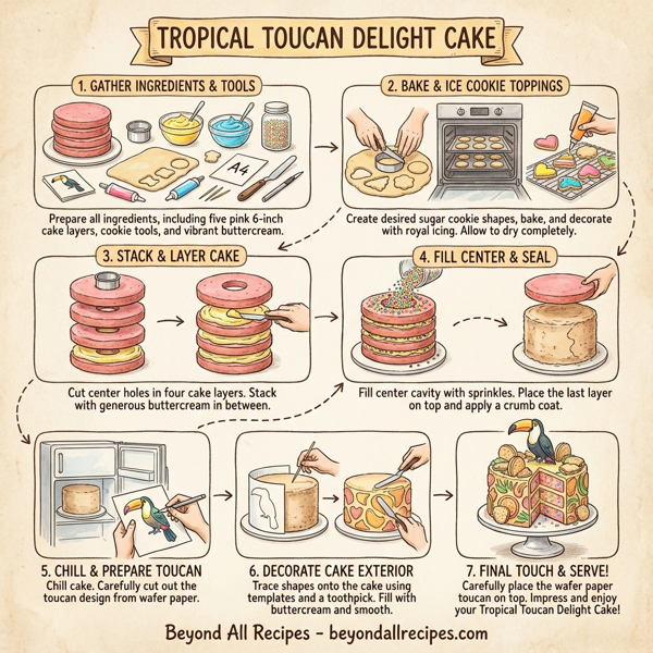 Tropical Toucan Delight Cake instructions