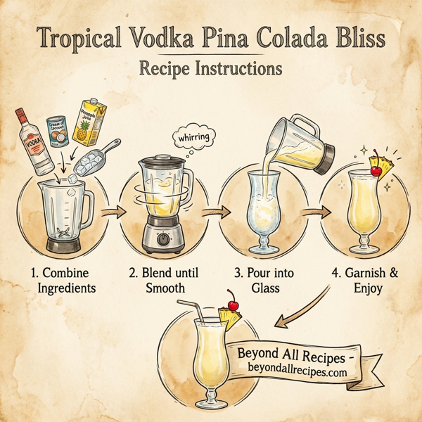 Tropical Vodka Pina Colada Bliss instructions