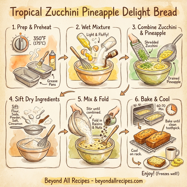 Tropical Zucchini Pineapple Delight Bread instructions