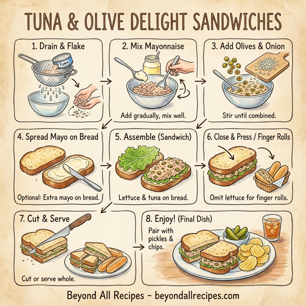 Tuna & Olive Delight Sandwiches instructions