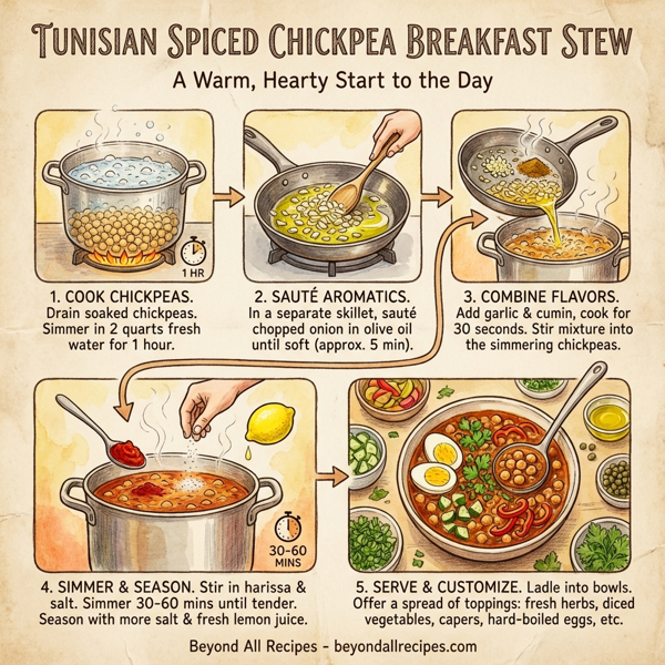 Tunisian Spiced Chickpea Breakfast Stew instructions