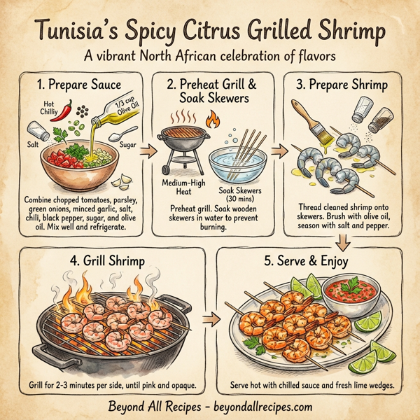 Tunisia’s Spicy Citrus Grilled Shrimp instructions