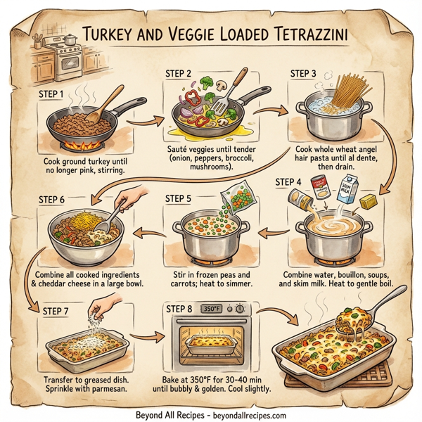 Turkey and Veggie Loaded Tetrazzini instructions