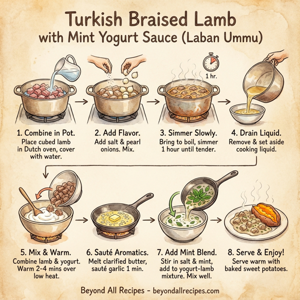 Turkish Braised Lamb with Mint Yogurt Sauce instructions