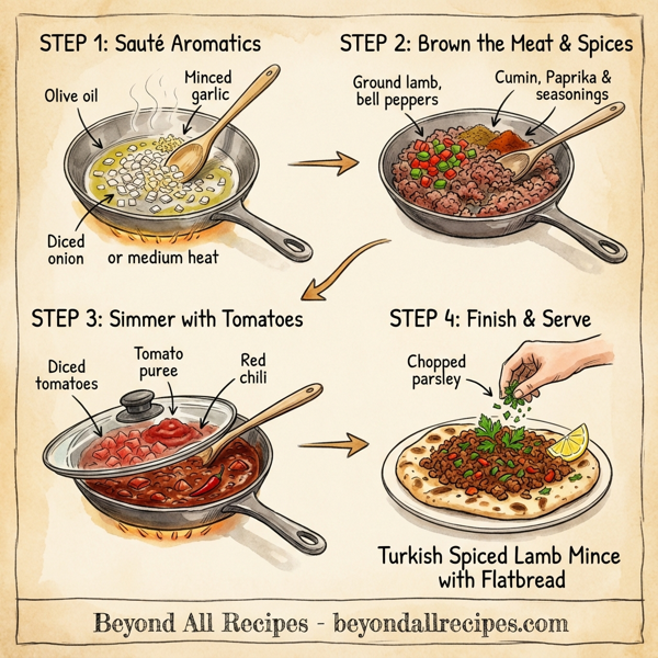 Turkish Spiced Lamb Mince with Flatbread instructions