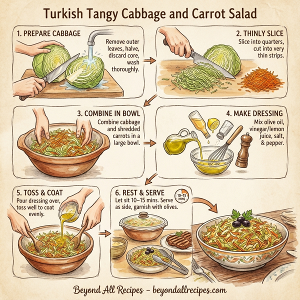 Turkish Tangy Cabbage and Carrot Salad instructions
