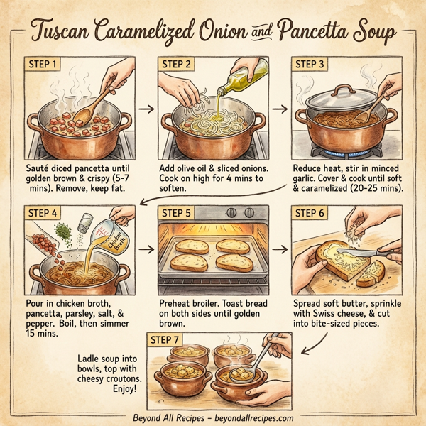 Tuscan Caramelized Onion and Pancetta Soup instructions