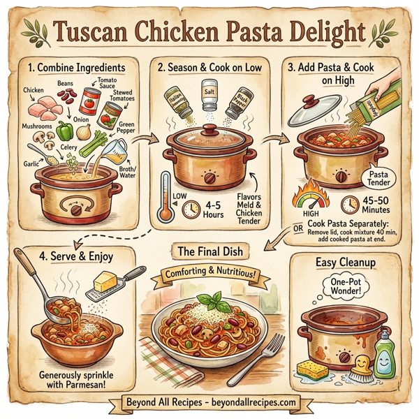 Tuscan Chicken Pasta Delight instructions