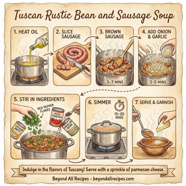 Tuscan Rustic Bean and Sausage Soup instructions