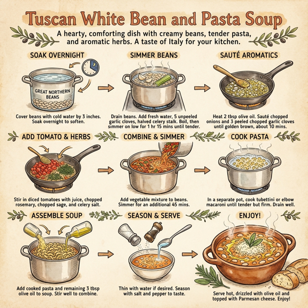 Tuscan White Bean and Pasta Soup instructions