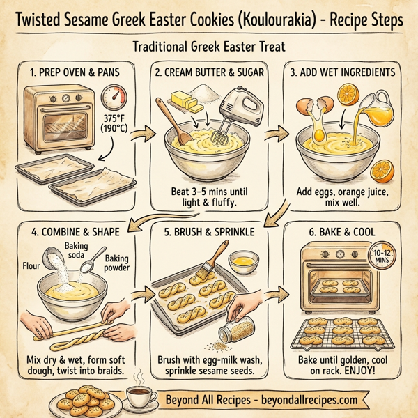 Twisted Sesame Greek Easter Cookies (Koulourakia) instructions