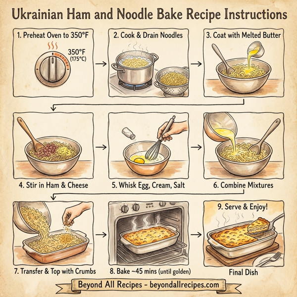 Ukrainian Ham and Noodle Bake instructions