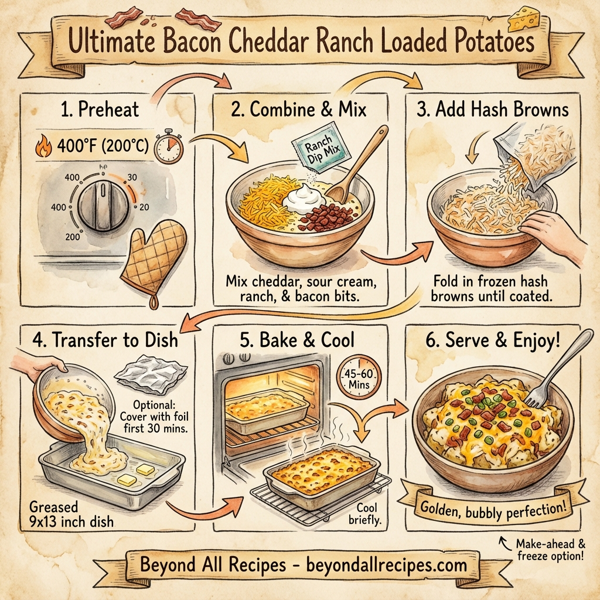 Ultimate Bacon Cheddar Ranch Loaded Potatoes instructions