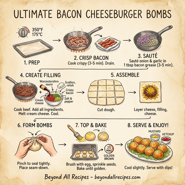 Ultimate Bacon Cheeseburger Bombs instructions
