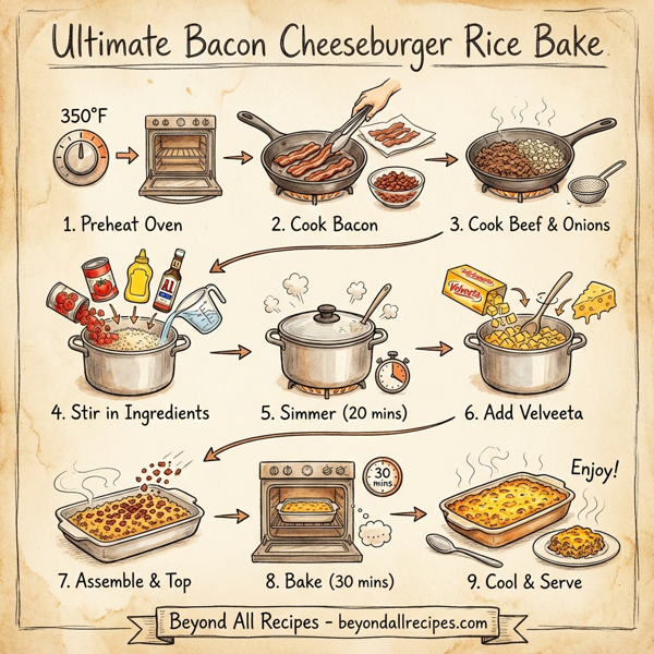 Ultimate Bacon Cheeseburger Rice Bake instructions