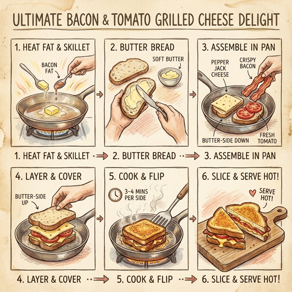 Ultimate Bacon and Tomato Grilled Cheese Delight instructions