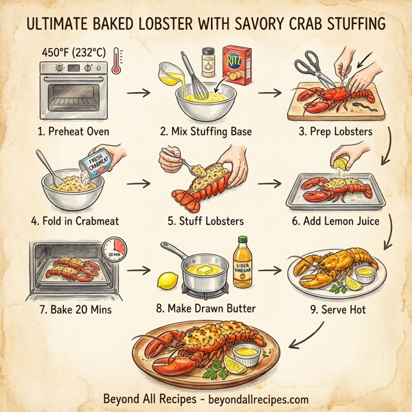 Ultimate Baked Lobster with Savory Crab Stuffing instructions
