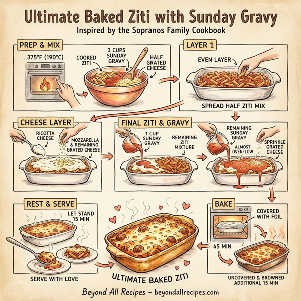 Ultimate Baked Ziti with Sunday Gravy instructions