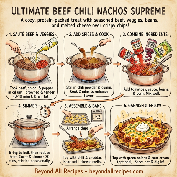 Ultimate Beef Chili Nachos Supreme instructions